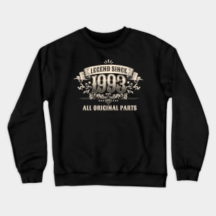 30 Years Old Legend Since 1993 30th Birthday Crewneck Sweatshirt